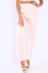 Nude Pinstripe Tapered Trousers - Paighton
