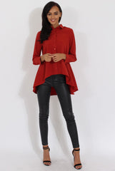 Rust Dipped Hem Shirt - Paloma