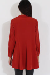 Rust Dipped Hem Shirt - Paloma