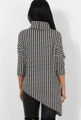 Paloma Black & White Cowl Neck Asymmetric Top