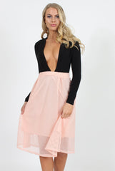 Pink Mesh Midi Skirt - Paloma