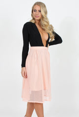 Pink Mesh Midi Skirt - Paloma