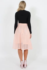 Pink Mesh Midi Skirt - Paloma