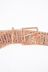 Rose Gold Diamante Square Buckle Belt - Paris