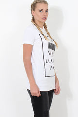 Paris White Slogan Top