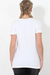 Paris White Slogan Top