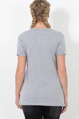 Paris Grey Slogan Top