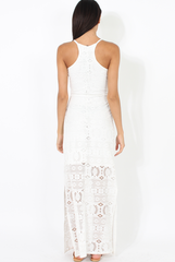 White Crochet Maxi Dress - Paris