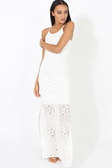 White Crochet Maxi Dress - Paris