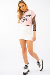 White Denim Mini Skirt - Lynzi