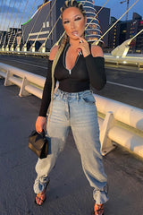 Blue Mid Wash Wide Leg Jeans - Gemma