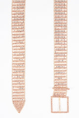 Rose Gold Diamante Square Buckle Belt - Paris