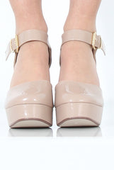 Nude Patent Heels - Ally
