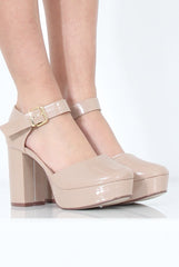 Nude Patent Heels - Ally