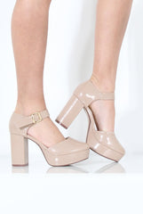 Nude Patent Heels - Ally