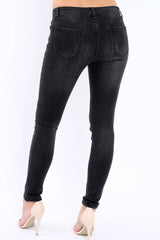 Black Denim Jewelled Skinny Jeans - Jezzy