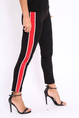 Black Stripe Tracksuit Bottoms - Penina