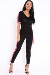 Black Stripe Tracksuit Bottoms - Penina