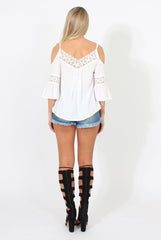 White Cold Shoulder Top -  Penny