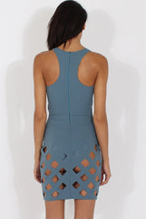 Blue Cut Out Cage Dress - Petal