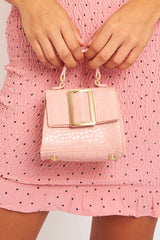 Pink Gold Belt Buckle Detail Mini Bag - Reesa