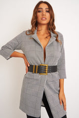 Black Faux Leather Wide Waist Belt - London