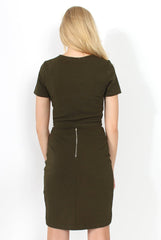 Phoebe Khaki Ribbed Mesh Two Piece