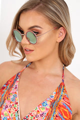 Pink And Gold Round 90's Sunglasses - Fraya