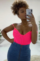 Pink Lace Hook Front Bodysuit - Sabrina