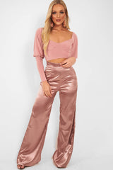 Pink Slinky Off Shoulder Crop Top - Danni