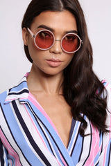 Pink Circle Frame Sunglasses - Devlynn