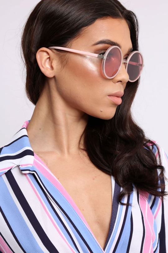 Pink Circle Frame Sunglasses - Devlynn