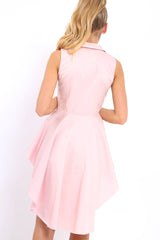 Pink Dip Hem Sleeveless Shirt - Kiannah