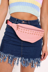 Pink Double Stud Bum Bag - Kamala