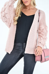 Pink Chunky Knit Oversized Cardigan - Eaden