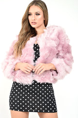 Pink Faux Fur Jacket - Estelle