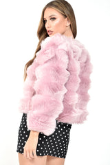 Pink Faux Fur Jacket - Estelle