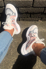 Pink Grey Detail Chunky Trainers - Kianny
