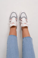 Pink Grey Detail Chunky Trainers - Kianny