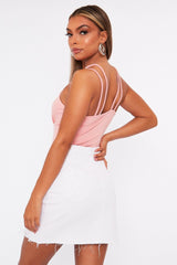 Pink Lace Up Front Bodysuit - Gea
