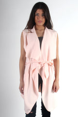 Francesca Pink Sleeveless Waterfall Jacket