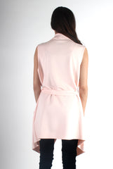 Francesca Pink Sleeveless Waterfall Jacket