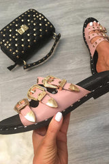 Pink Triple Buckle Sandals - Winslow
