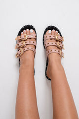Pink Triple Buckle Sandals - Winslow