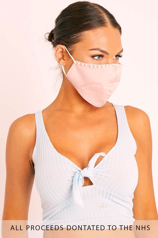 Pink Pearl Detail Face Mask - Lula