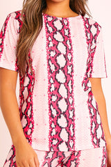 Pink Snake T-shirt Cycling Short Set - Alissandra