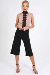 Pink Crochet Choker Bodysuit - Tamara