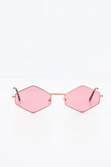 Pink Pointed Oval Tinted Lens Sunglasses - Amaira