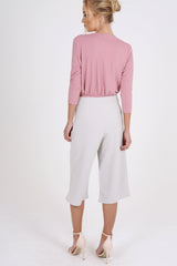 Pink Wrap Around Embroidered Bodysuit - Roisin