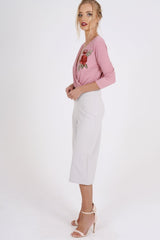 Pink Wrap Around Embroidered Bodysuit - Roisin